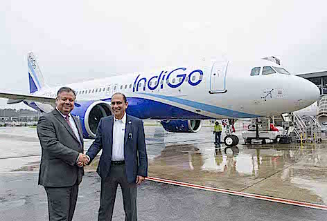 FIRST A320neo DELIVERY TO INDIGO-Captain Ashim Mittra and Kiran Rao_